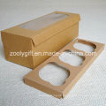 Pegue a Caixa de Papel Cupcake Box / Papel Kraft Caixa de Cupcake com Inserir e Clear Window